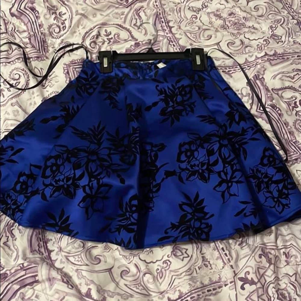 Blue floral skirt and top set
